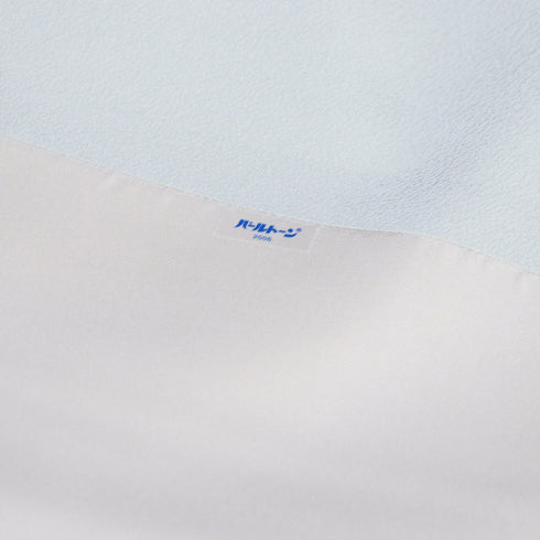 名古屋帯 リサイクル 帯丈372cm ポイント柄 三日月に三角柄 塩瀬 パールトーン加工 グレー Mサイズ 正絹 Sランク お洒落