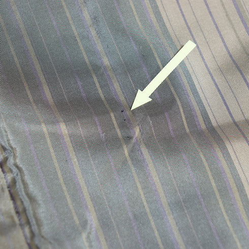 大島紬 リサイクル 身丈160cm 裄65.4cm 袷 縞格子柄 ベージュ Mサイズ お洒落 カジュアル 証紙 正絹 バチ衿 Sランク