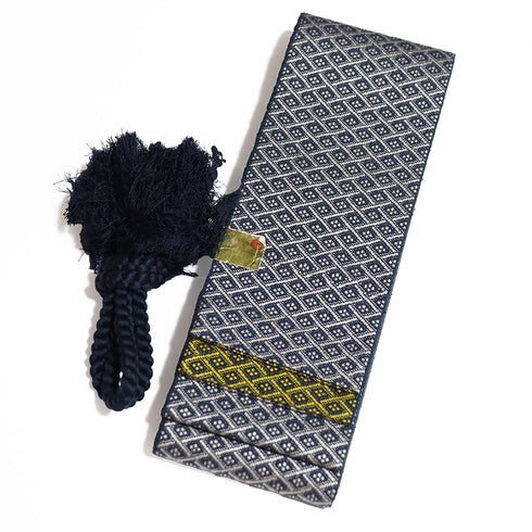 アンサンブル 男物 リサイクル 身丈146.5cm 裄70.6cm 羽織丈97cm 袷 大島 グレー Mサイズ お洒落 カジュアル 証紙 正絹 棒衿 Sランク