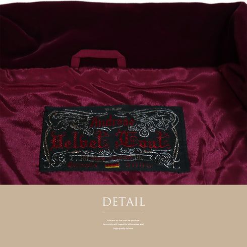 コート リサイクル 身丈86cm 裄65cm 袷 ベルベット ラグラン袖 レッド Mサイズ カジュアル 不明 Sランク