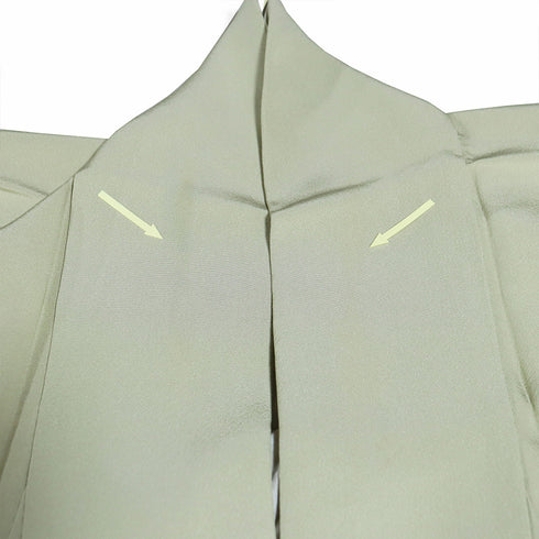 色無地 リサイクル 身丈155.3cm 裄66cm 袷 グリーン Sサイズ お洒落 正絹 広衿 地紋なし Bランク