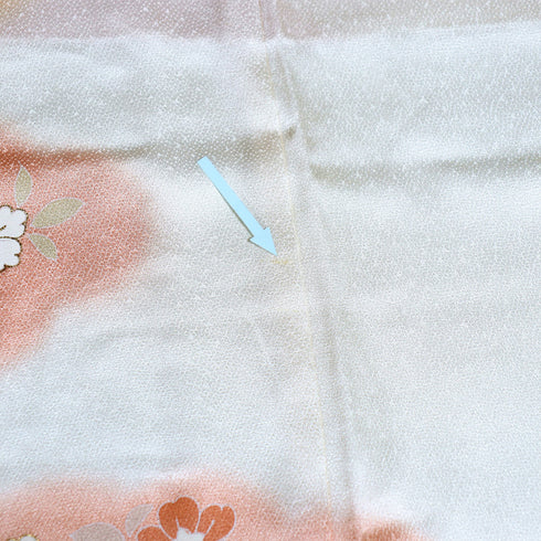 訪問着 リサイクル 身丈153.5cm 裄65.4cm 袷 菊やたちばな柄 地紋 刺繍 箔 パールトーン加工 多色 Sサイズ セミフォーマル お洒落 正絹 広衿 Sランク