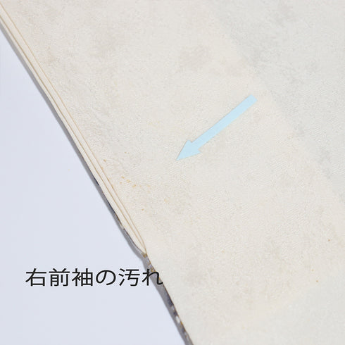 訪問着 リサイクル 身丈167.7cm 裄67cm 袷 辻が花模様 後絞り加工 箔 アイボリー LLサイズ セミフォーマル お洒落 正絹 広衿 Aランク