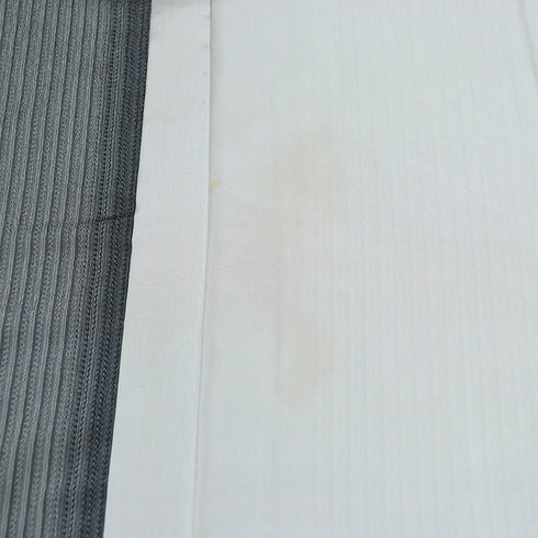 紬 リサイクル 身丈151.7cm 裄63.8cm 単衣 塩沢 後身頃居敷当て付き グレー Sサイズ お洒落 カジュアル 証紙 正絹 広衿 Aランク