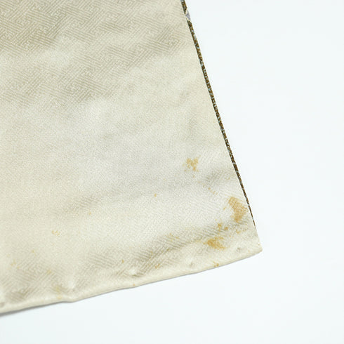 訪問着 リサイクル 身丈154.8cm 裄63.6cm 袷 辻ヶ花文様 箔 後絞り加工 グリーン Sサイズ お洒落 正絹 広衿 Sランク