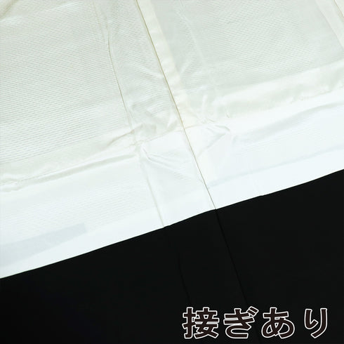 紬 リサイクル 身丈162cm 裄65cm 袷 お召 石畳柄 織りぼかし 地紋 アイボリー Lサイズ お洒落 カジュアル 正絹 広衿 Aランク