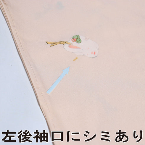 長襦袢 リサイクル 長襦袢 身丈122.5cm 裄64cm 袷 干支と鈴柄 箔 ピンク Sサイズ お洒落 正絹 袖無双 Aランク