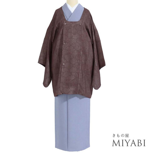 紗 リサイクル 都衿コート 袷 Mサイズ Sランク 雪輪 青海波模様 お洒落 コート丈85cm 裄66.6cm 正絹 HA-292