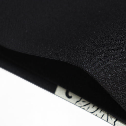 名古屋帯 リサイクル 帯丈372cm ポイント柄 菊や唐草や露芝柄 染め ブラック Mサイズ 正絹 未使用品 お洒落