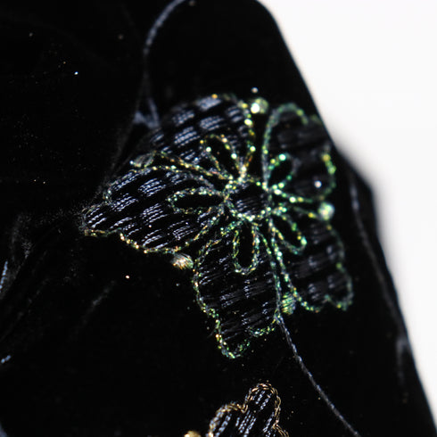 ショール リサイクル ブラック ポリエステル Sランク ベルベット 花柄