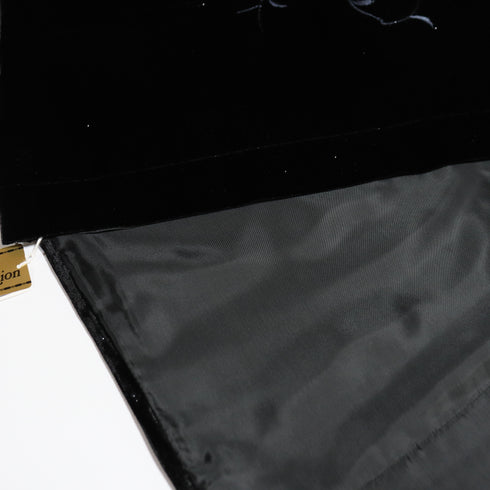 ショール リサイクル ブラック ポリエステル Sランク ベルベット 花柄