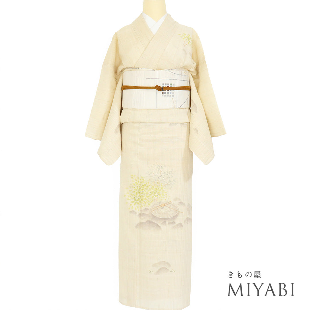 リサイクル着物 付下げ 夏着物 夏物 身丈161.5cm 裄65.2cm 蹲に茶道や