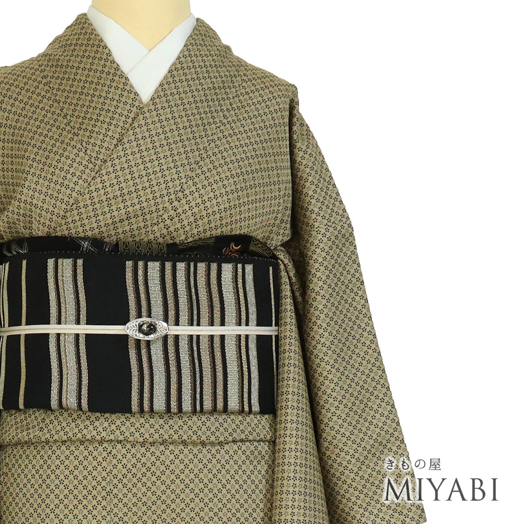 【NEW】美品♡ 秋色ブラウン系 大胆柄 織 単衣帯 名古屋帯 ブラウン – きもの屋 MIYABI.net