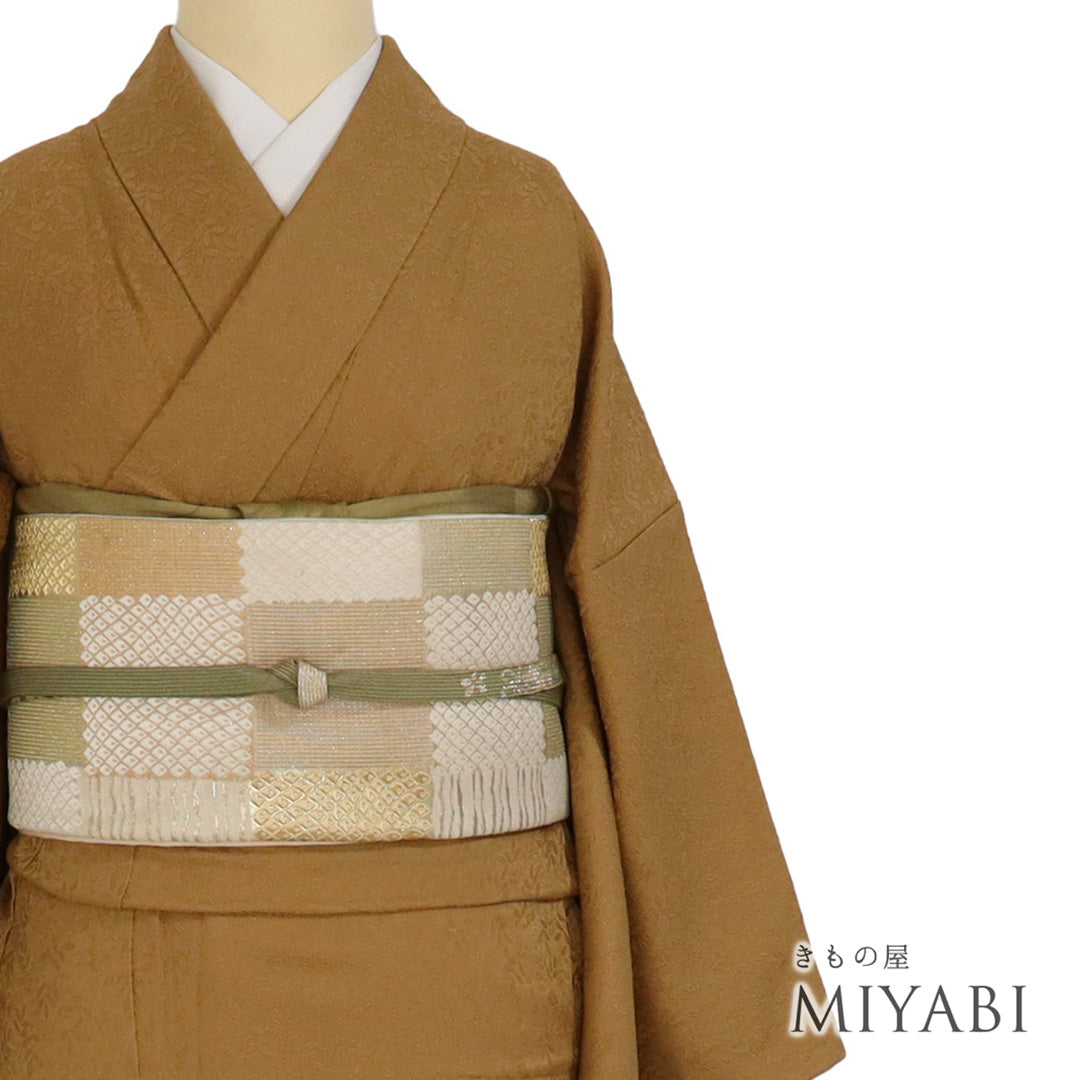 正絹 色無地 七宝繋(未使用品)【裄62cm】 正絹 色無地 七宝繋(未使用品)【裄62cm】 正絹 色無地 七宝繋(未