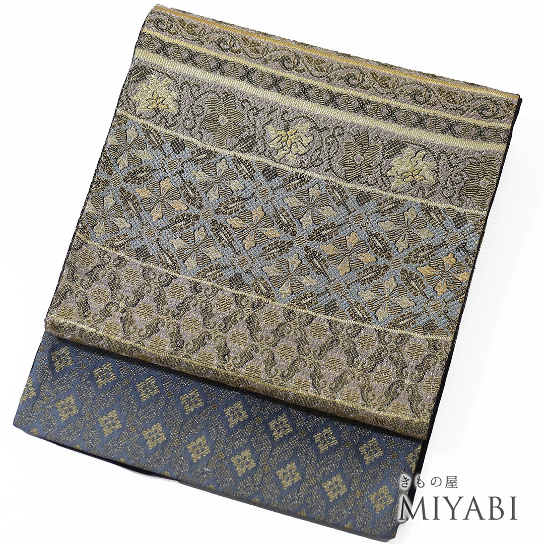 【売切値下げ】508myf45△袋帯 古代金錦 重兵衛 金糸△美品 平和屋着物○六通柄袋帯 唐織 宝文創美錦 金糸 引箔