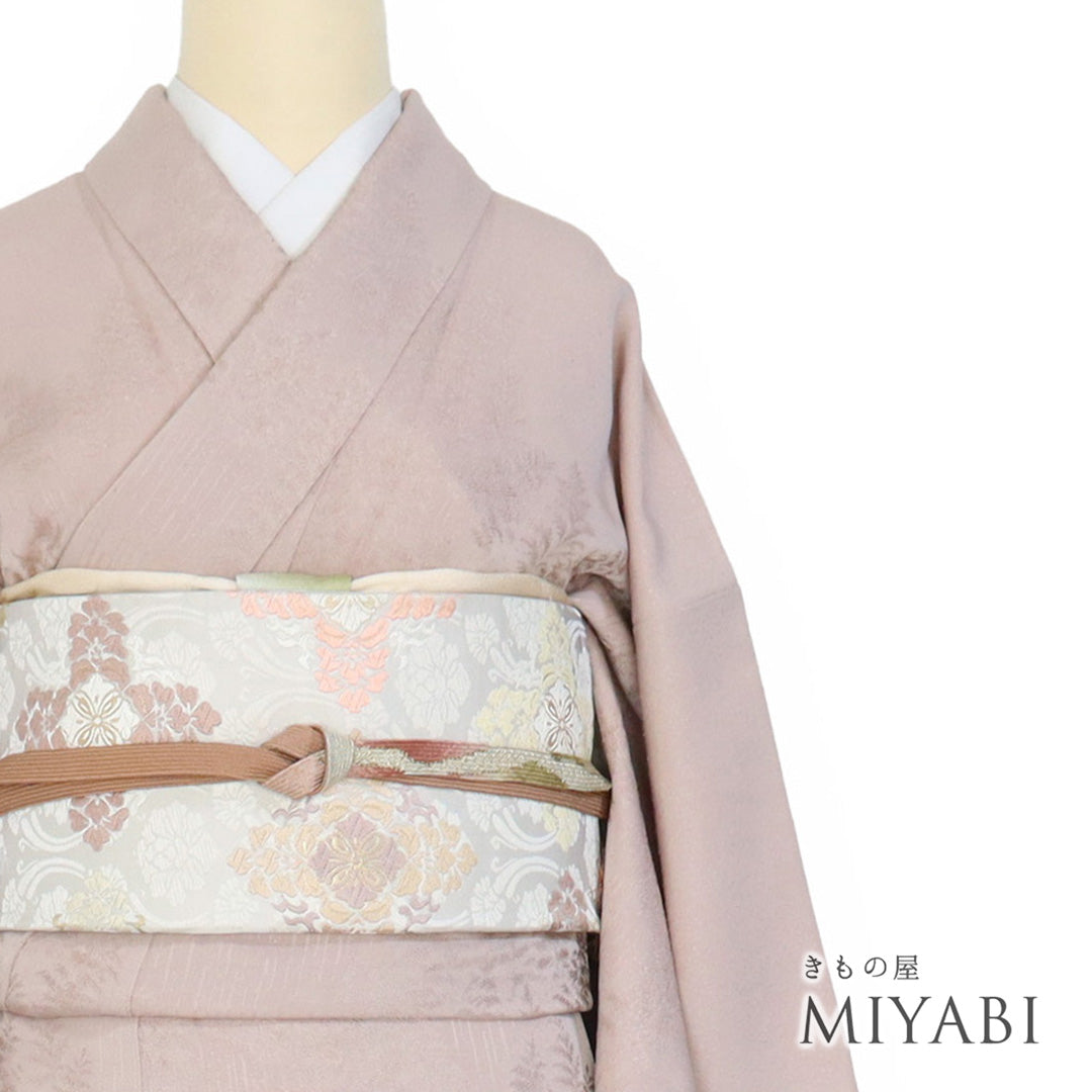 【未使用・美品】ベージュ色の無地　あわせ　帯セット☆ 色無地 中古・リサイクル着物 – きもの屋 MIYABI.net