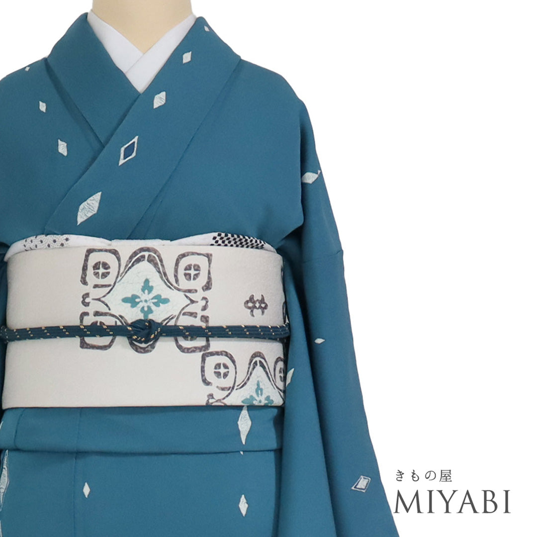 付下げ　袋帯　単衣　セット　水色　正絹 ブルー – きもの屋 MIYABI.net