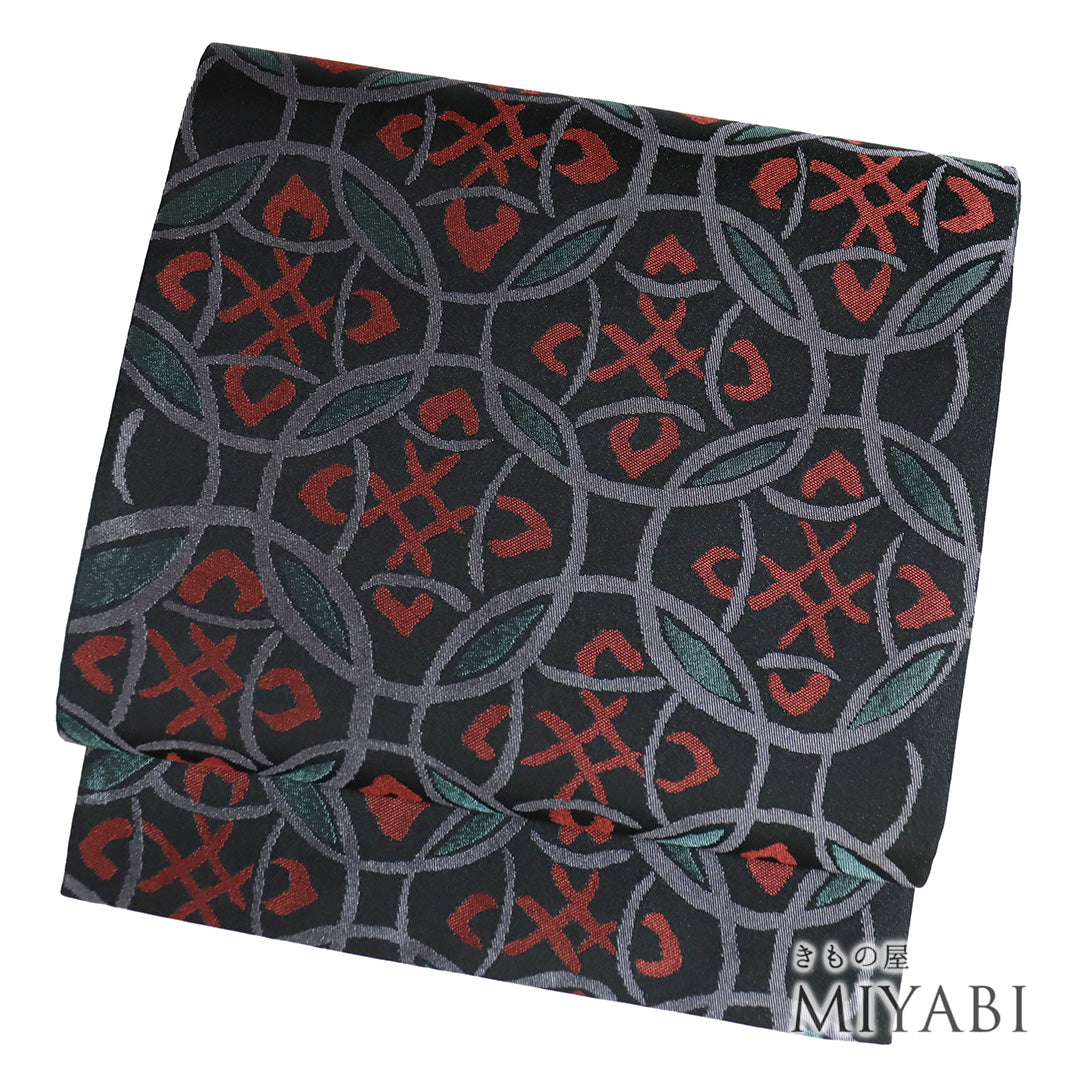 未使用美品 名古屋帯 全通柄 更紗花間道 軽やか 明るい色彩 パステル調 31日23時迄！”【半期決算セール】 ○【志都香】西陣織九寸名古屋帯