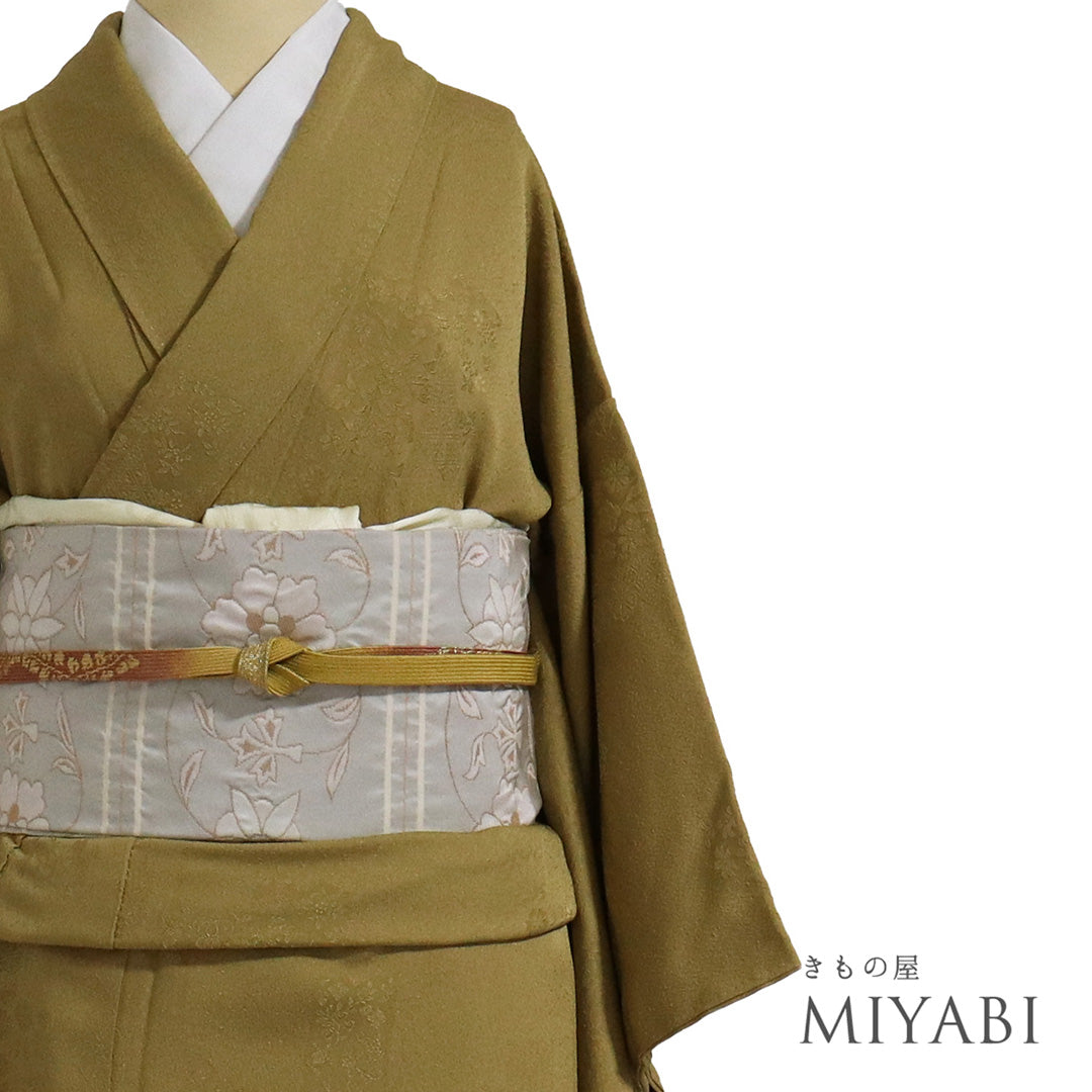 色無地 一つ紋 ジャスミンイエロー トールサイズ （着物：21,000
