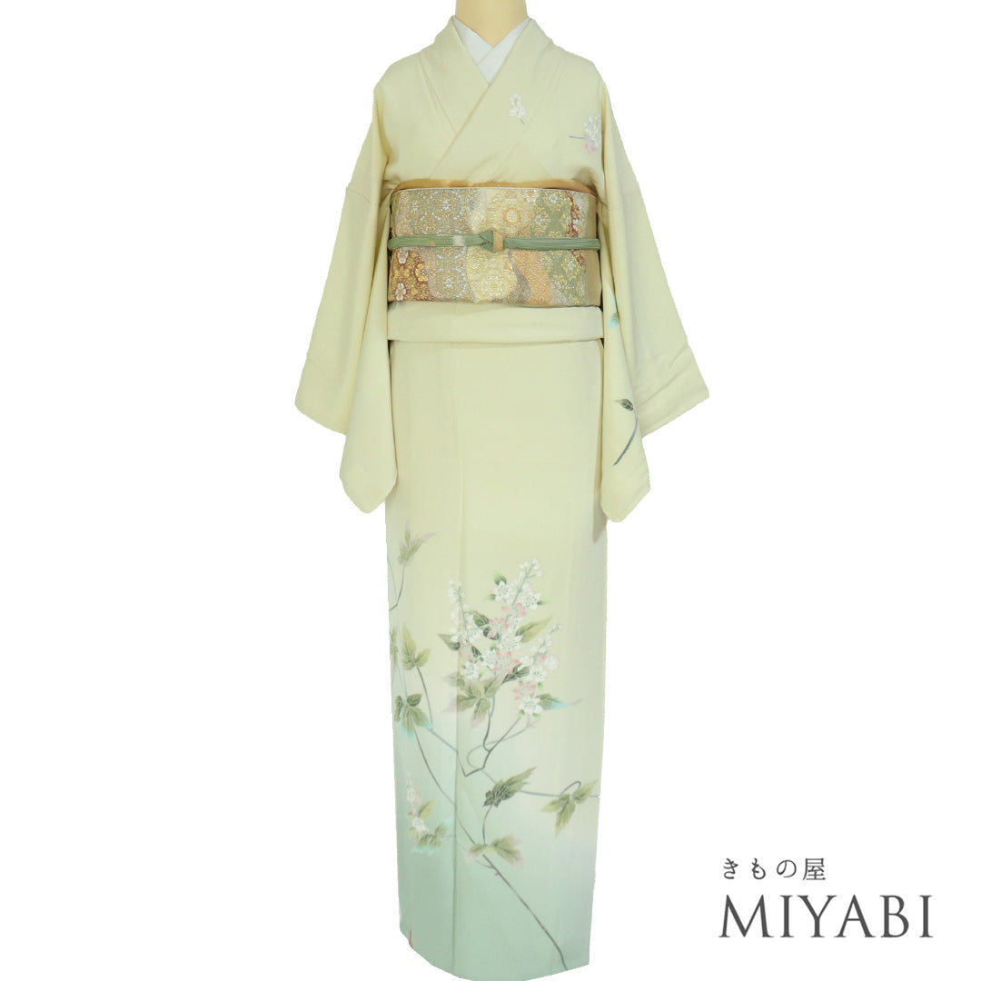 未着用に近い！単衣＊水辺風景＊ベージュ＊訪問着＊トールサイズ＊１６７ｃｍ＊裄６８ 訪問着・付下げ – きもの屋 MIYABI.net