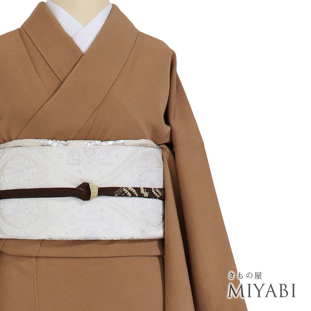 【未使用・美品】ベージュ色の無地　あわせ　帯セット☆ 楽天市場】色無地 着物セットの通販