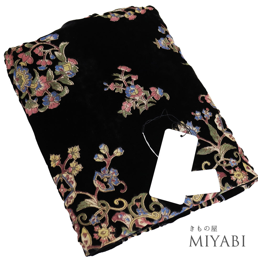 ショール ブラック 正絹 国重 和装ショール ベルベット