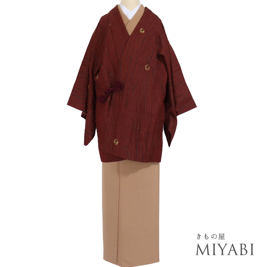 愛*ん様 新品　美品　袷　正絹　紅型　小紋　フルセット4点　身丈160 裄丈68 新品 美品 袷 正絹 紅型 小紋 フルセット4点 身丈160 裄丈68