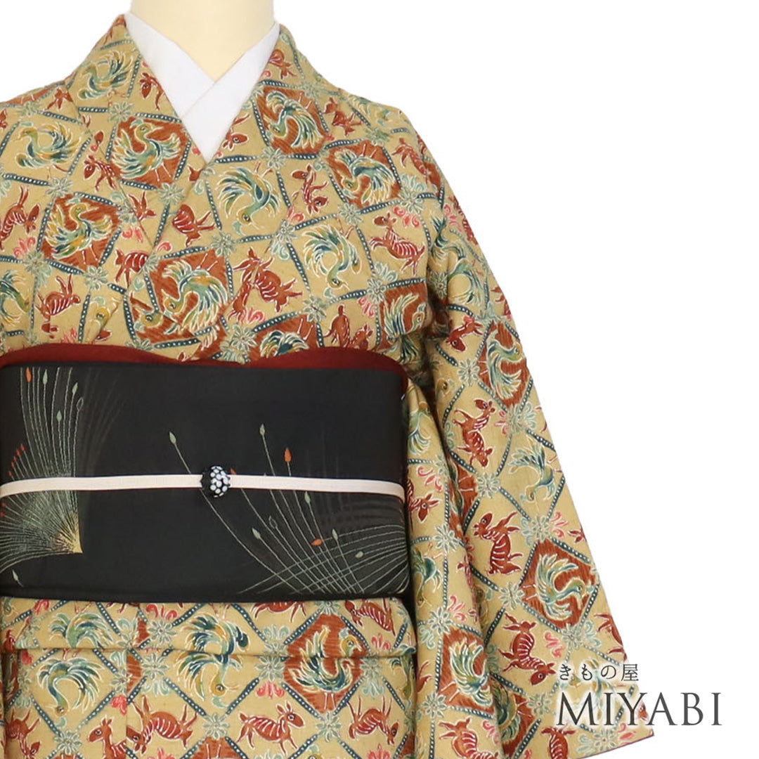 【未使用・美品】ベージュ色の無地　あわせ　帯セット☆ ベージュ – きもの屋 MIYABI.net