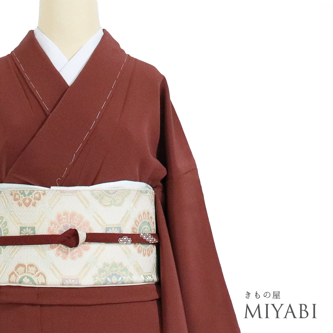 専用　D998  振袖　紅型　ちりめん　正絹　着物　袷　極美品 レッド – きもの屋 MIYABI.net